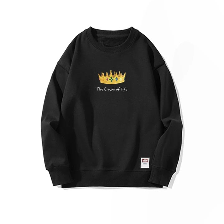 black sweater crown of life iagape inHim