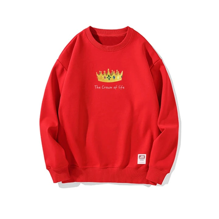 red sweater crown of life iagape inHim